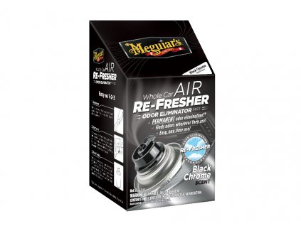 Meguiars Air Re Fresher Odor Eliminator Black Chrome Scent cistic klimatizace pohlcovac pachu osvezovac vzduchu vune Black Chrome 71 g 20195714194