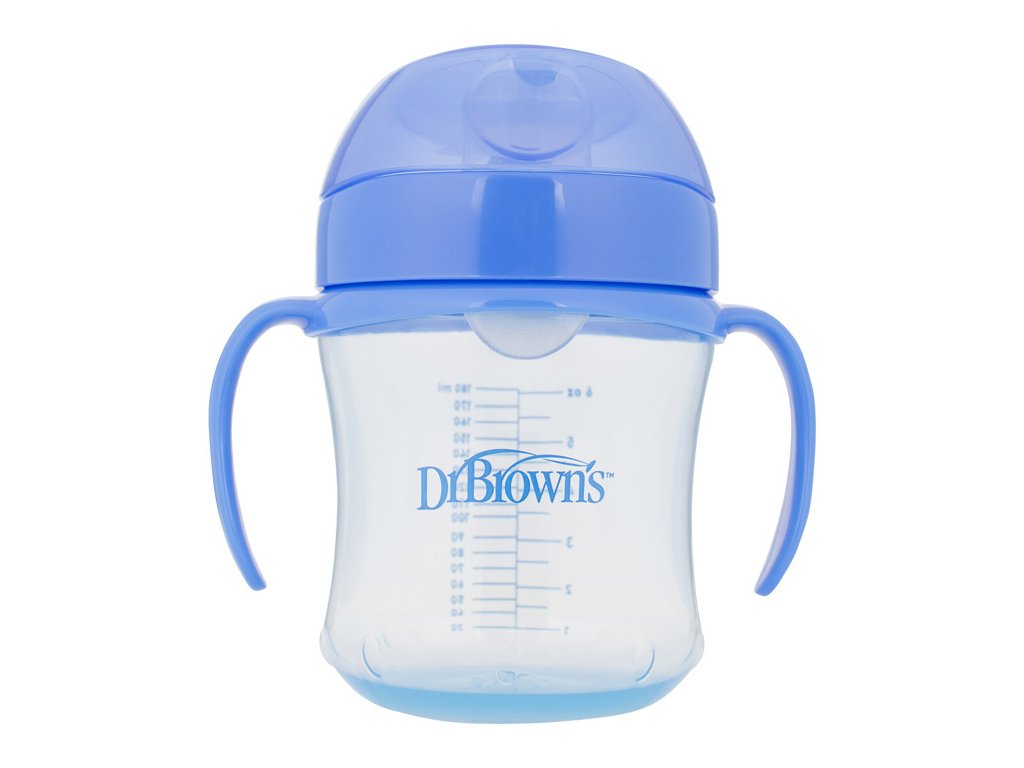 DR.BROWN'S Hrnek s měkkým náustkem 180ml 6m+, modrý (TC61004-INTL)