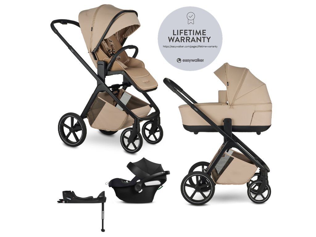 EASYWALKER Kočárek kombinovaný Zoey Almond Taupe + CBX By CYBEX Aton B2 i-Size + základna