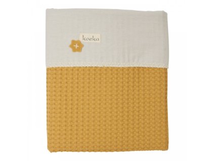 koeka deka antwerp 75x100 waffle flanel ochre pebble