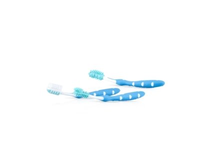 NUBY Zubní kartáčky set 3 ks modrá 3 m+