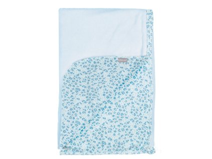 18221 1 oboustranny bavlneny multifunkcni pled do kocarku ci do postylky od bebe jou leopard blue