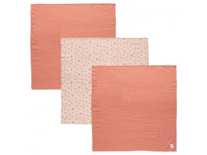 Bebe-Jou Mušelínová plenka 70x70 cm set 3ks Fabulous Wish Pink