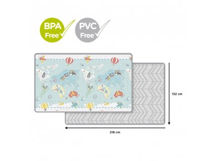 SKIP HOP Podložka na hraní bez PVC a BPA 218x132cm Malý cestovatel 0m+