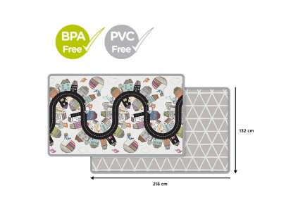 SKIP HOP Podložka na hraní bez PVC a BPA 218x132cm Vibrant Village 0m+