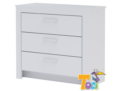 19418 komoda 3 zasuvky todi white bunny