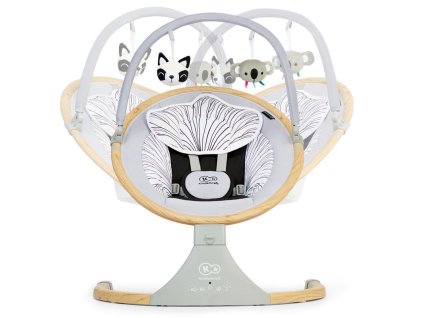 KINDERKRAFT SELECT Lehátko houpací s melodií 2v1 Lumi dřevěné, do 9 kg, Premium
