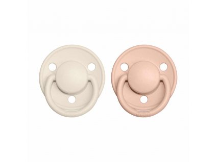 BIBS De Lux cumlíky zo silikónu 2ks - one size Ivory / Blush