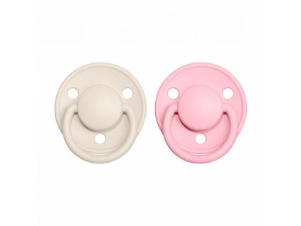 BIBS De Lux cumlíky zo silikónu 2ks - one size Ivory / Baby Pink