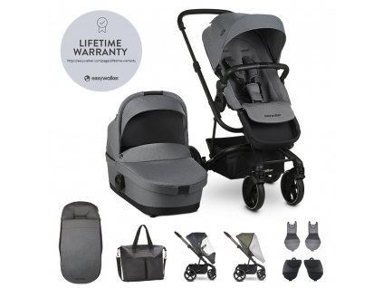 EASYWALKER Set XXL kočárek kombinovaný Harvey3 Fossil Grey s příslušenstvím