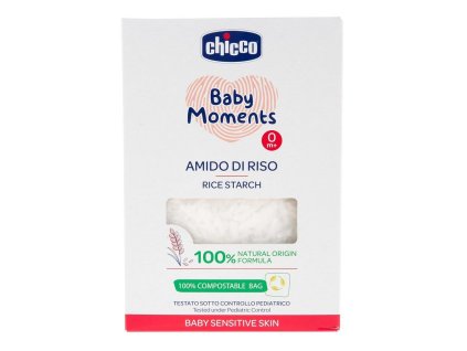 CHICCO Škrob dětský rýžový do koupele zklidňující Baby Moments Sensitive 100 % bio 250 g