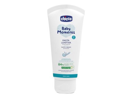 CHICCO Krém na dětský zadeček zklidňující bez parfemace Baby Moments 84 % přírodních složek 100 ml