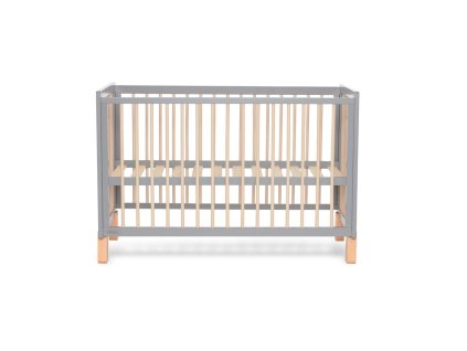 KINDERKRAFT Postýlka dřevěná se zábranou Lunky Grey