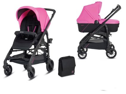 25654 3 ruzovo cerna dvojkombinace inglesina trilogy system colors wow pink 2v1 svitiva ruzova inglesina lehka vanicka 2 50kg akce