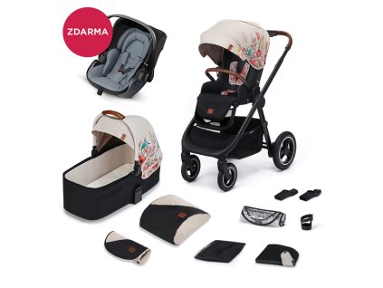 KINDERKRAFT Kočárek Everyday 2v1 Bird + KIDDY Evolution Pro Moon Grey