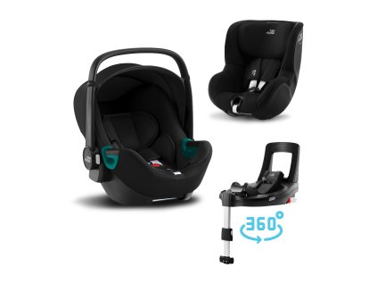 Autosedačka set Baby-Safe 3 i-Size+Flex Base iSense+Autosedačka Dualfix 3 i-Size, Space Black