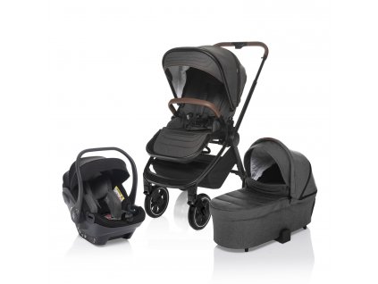 Set kočárek Move Cross + korba XL + autosedačka, Rocky Grey/Black