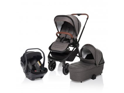 Set kočárek Move Cross + korba XL + autosedačka, Iron Grey/Black