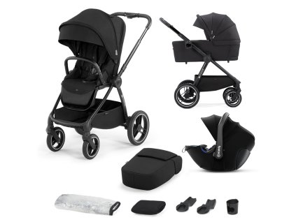KINDERKRAFT SELECT Kočárek kombinovaný Nea 3v1 Midnight Black, Premium