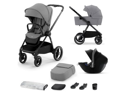 KINDERKRAFT SELECT Kočárek kombinovaný Nea 3v1 Platinum Grey, Premium