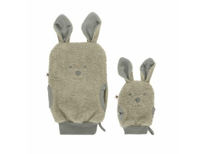BIBS Kangaroo rukavice na kúpanie z BIO bavlny Sage