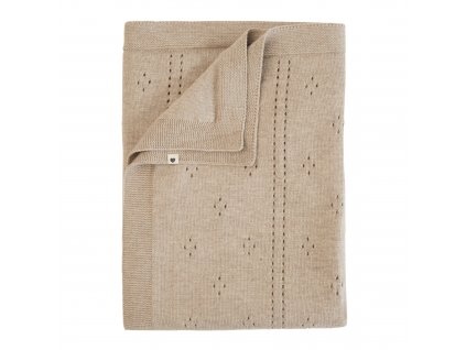 BIBS pletená dierkovaná deka z BIO bavlny Vanilla