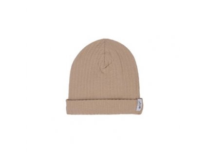 LODGER Beanie Seersucker Beige 0 - 6 měsíců