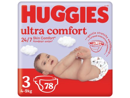HUGGIES® Pleny jednorázové Ultra Comfort Mega 3 (4-9 kg) 78 ks