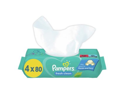 PAMPERS Fresh Clean XXL Vlhčené ubrousky 4x80 ks