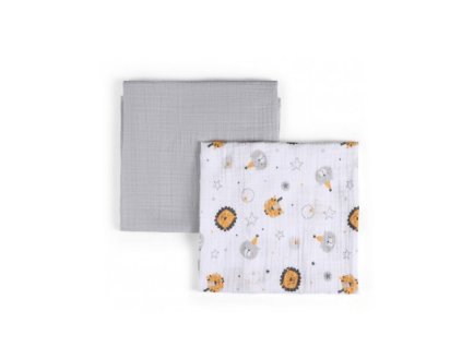 FUNNABABY Mušelínové plenky 2 ks Circus Grey 90 x 90 cm