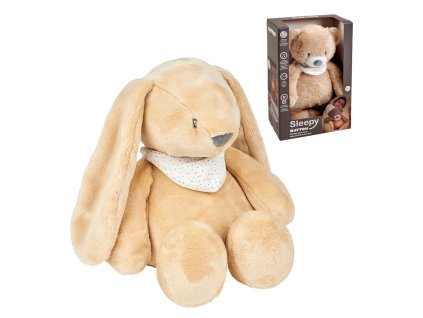 NATTOU Uspáváček plyšový hudební se světýlkem a senzorem pláče 4v1 Sleepy Bunny Pale Brown 0m+