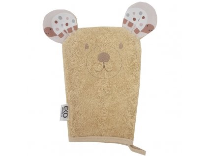 EKO Žínka bavlněná s oušky Bear Beige 20x15 cm