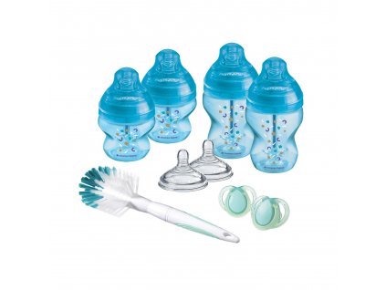 Set kojeneckých lahví advanced ANTI-COLIC, smíšené velikosti 9ks, Modrá