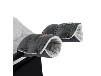 PETITE&MARS Rukávník / rukavice Jasie na kočárek Charcoal Grey