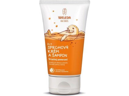 WELEDA 2 v 1 Sprchový krém a šampon, Šťastný pomeranč 150 ml
