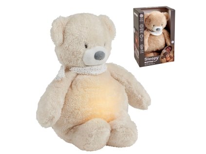 NATTOU Uspáváček plyšový hudební se světýlkem a senzorem pláče 4v1 Sleepy Bear Beige 0m+