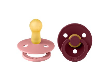 BIBS Colour okruhle cumliky z prirodneho kaucuku 2ks velkost 2 DustyPink Elderberry 120433 5713795252695