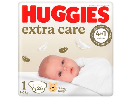 HUGGIES® Extra care Pleny jednorázové 1 (2-5 kg) 26 ks