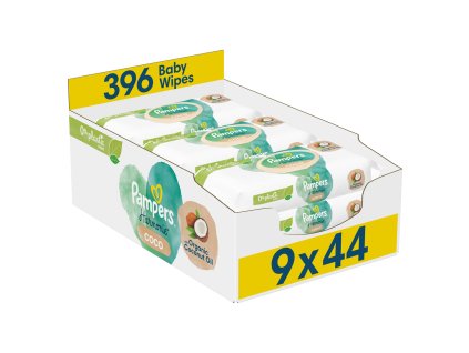 PAMPERS Ubrousky vlhčené Harmonie Coconut Plastic Free 9x44 ks