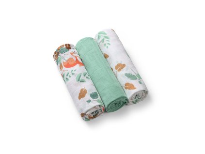 BABYONO Pleny mušelínové Super Soft 3 ks - Mint, 70x70 cm