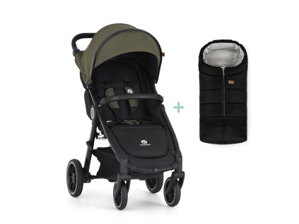 PETITE&MARS Kočárek sportovní Street2 RWS Black Mature Olive + PETITE&MARS fusak Jibot