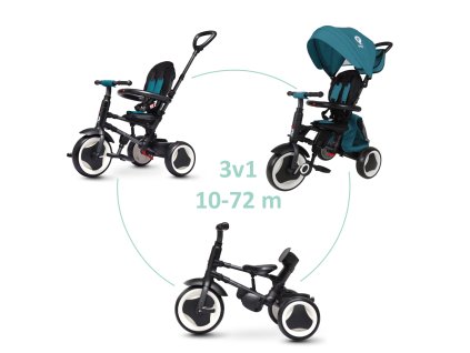 QPLAY Tříkolka Rito eva plus Green-blue 10-72 měsíců