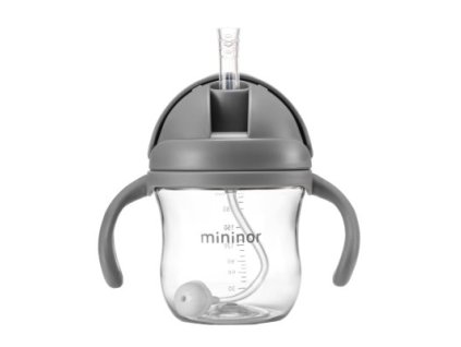 MININOR Lahev s brčkem Tritan 220 ml Grey Seal