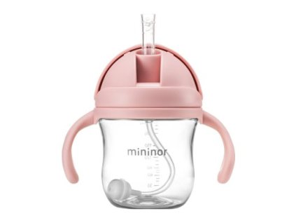 MININOR Lahev s brčkem Tritan 220 ml Rose