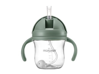 MININOR Lahev s brčkem Tritan 220 ml Willow Green