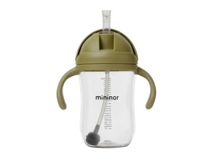 MININOR Lahev s brčkem Tritan 330 ml Moss Green