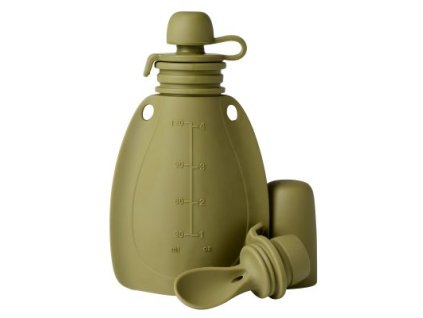 MININOR Silikonová kapsička se lžičkou Moss Green