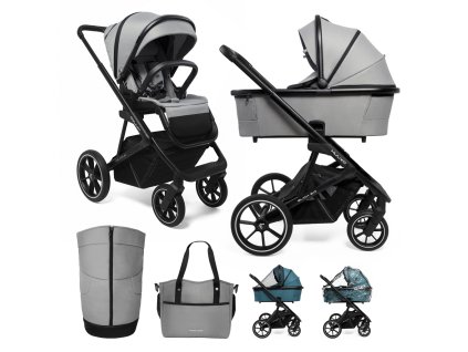 MUUVO Kočárek kombinovaný Slick 2.0 set 2v1 Light grey