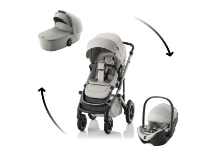 Set kočárek Smile 5Z + hluboká korba + autosedačka Baby-Safe PRO Lux, Linen Grey