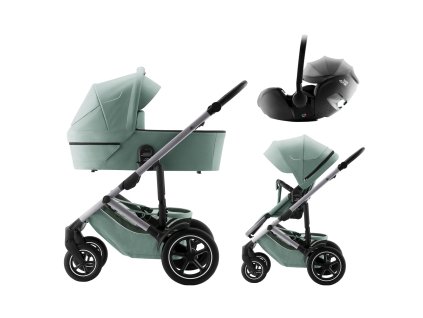 Set kočárek Smile 5Z + hluboká korba + autosedačka Baby-Safe PRO Style, Jade Green